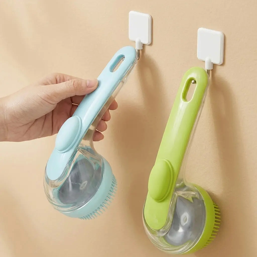 2026 New 2 in 1 Pet Bath & Grooming Brush with Built-In Soap Dispenser for Easy Cleaning, Size 8In × 3In × 4In, Gentle Massage Brush Suitable for Long and Short Haired Dogs and Cats, Ideal for Bathing and Daily Care.