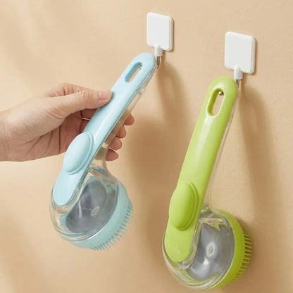 2026 New 2 in 1 Pet Bath & Grooming Brush with Built-In Soap Dispenser for Easy Cleaning, Size 8In × 3In × 4In, Gentle Massage Brush Suitable for Long and Short Haired Dogs and Cats, Ideal for Bathing and Daily Care.