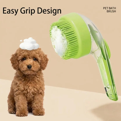 2026 New 2 in 1 Pet Bath & Grooming Brush with Built-In Soap Dispenser for Easy Cleaning, Size 8In × 3In × 4In, Gentle Massage Brush Suitable for Long and Short Haired Dogs and Cats, Ideal for Bathing and Daily Care.