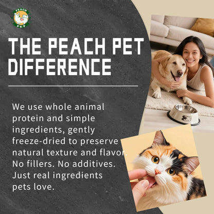 Peach Pet Freeze Dried Real Chicken Hearts Dog & Cat Treats, 3.5Oz Rich High-Protein Pet Snacks, Buy 2 Get Free Chicken Dice, Spend $30+ Limited Offer