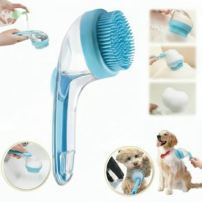 2026 New 2 in 1 Pet Bath & Grooming Brush with Built-In Soap Dispenser for Easy Cleaning, Size 8In × 3In × 4In, Gentle Massage Brush Suitable for Long and Short Haired Dogs and Cats, Ideal for Bathing and Daily Care.